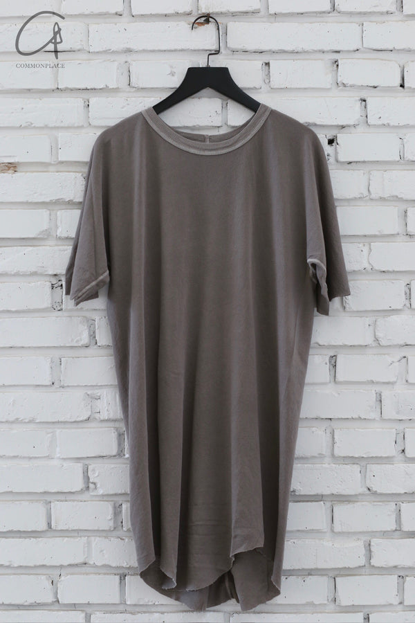 Boris Bidjan Saberi 24 Autumn Winter Irregular Hem Short Sleeve T-shirt Series TF1-FKN00001-LIGHT CARBON